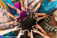 Indian bride and bridesmaids mehndi art Indian bride and bridesmaids mehndi art