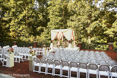 Outdoor garden Indian wedding ceremony venue. Outdoor garden Indian wedding ceremony venue.