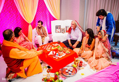 Indian bride and groom's pre-wedding ritual Indian bride and groom's pre-wedding ritual