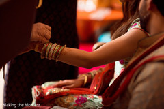 Placing of the bangles. Placing of the bangles.