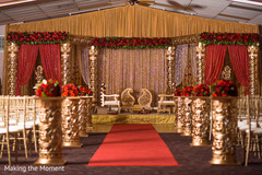 Precious golden Indian wedding ceremony decor. Precious golden Indian wedding ceremony decor.