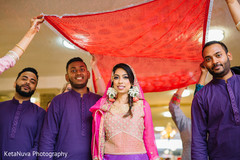 Indian bride fabulous entry under a canopy. Indian bride fabulous entry under a canopy.