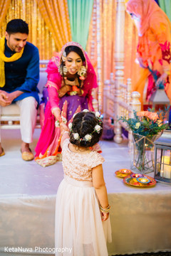 Sweet Indian bride and flower girl. Sweet Indian bride and flower girl.