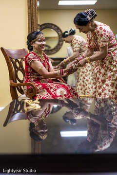 Placing of the bangles. Placing of the bangles.