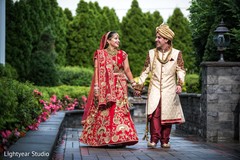 Indian bride and groom garden photo. Indian bride and groom garden photo.