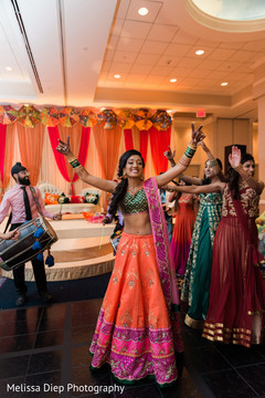 Joyful indian bride at her sangeet celebration Joyful indian bride at her sangeet celebration