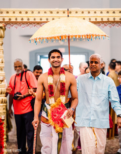 Indian groom entering the wedding ceremony Indian groom entering the wedding ceremony