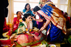 Traditional indian bride's pre-wedding ritual Traditional indian bride's pre-wedding ritual
