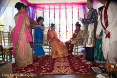 Indian bride and groom at their wedding ceremony. Indian bride and groom at their wedding ceremony.