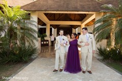Indian fusion wedding bridesmaid and groomsmen.