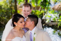 Cute Indian fusion family wedding portrait. Cute Indian fusion family wedding portrait.