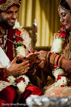 Delightful Indian wedding ring exchange. Delightful Indian wedding ring exchange.