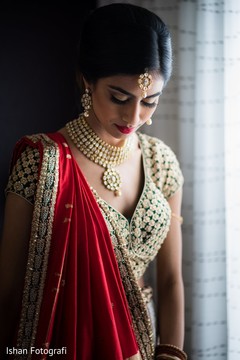 Indian bride glowing in her wedding attire. Indian bride glowing in her wedding attire.