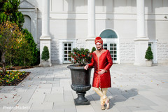 Fabulous Indian groom in red.