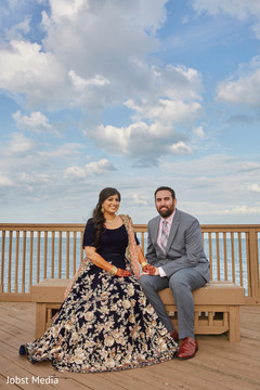 Indian bride and groom's sangeet photo session Indian bride and groom's sangeet photo session