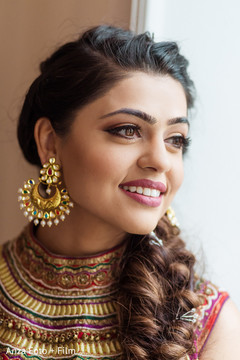 Stunning Indian bride pre-wedding hair and makeup. Stunning Indian bride pre-wedding hair and makeup.