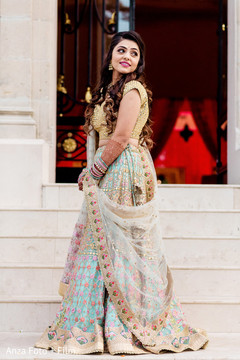 Charming Indian bride pre-wedding lehenga. Charming Indian bride pre-wedding lehenga.