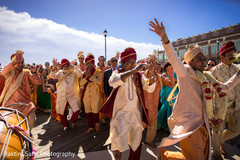Indian groom during his baraat celebration Indian groom during his baraat celebration