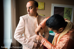 Indian groom getting ready scene Indian groom getting ready scene
