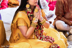 Traditional indian bride's haldi ritual Traditional indian bride's haldi ritual