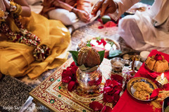 Indian pre-wedding ceremony altar Indian pre-wedding ceremony altar