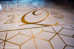 Indian wedding reception monogrammed dance floor. Indian wedding reception monogrammed dance floor.