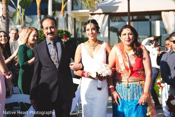 Indian bride's Christian ceremony entry.