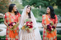 Indian bride and her lovely entourage. Indian bride and her lovely entourage.