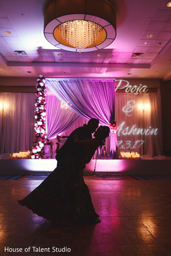 Silhouette Indian bride and groom photo shoot. indian wedding reception,lighting,indian bride and groom