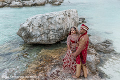 Lovely Indian bride and groom beach photography. Lovely Indian bride and groom beach photography.