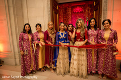 Indian bridesmaids during milni ritual indian wedding ceremony,milni ritual,indian bridesmaids