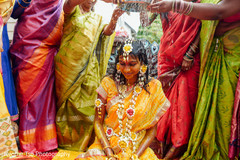 Traditional indian bride's haldi ritual Traditional indian bride's haldi ritual