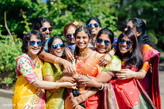 Upbeat indian bride with bridesmaids capture Upbeat indian bride with bridesmaids capture