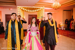 Indian bride's entrance to sangeet pre- wedding celebrations,indian wedding gallery,sangeet,indian bride