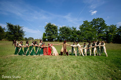 Marvelous indian lovebirds with bridesmaids and groomsmen fun moment indian wedding gallery,outdoor photography,indian bride and groom,indian bridesmaids and groomsmen