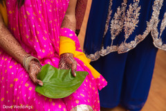 Indian bride's hands holding betel leaf close up Indian bride's hands holding betel leaf close up