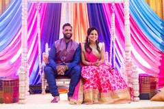Indian lovebirds enjoying their sangeet celebration Indian lovebirds enjoying their sangeet celebration