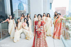 Happy indian bride and bridesmaids outdoors photo Happy indian bride and bridesmaids outdoors photo
