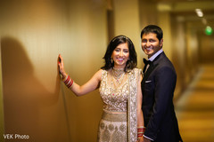 Happy Indian bride and groom ready for reception Happy Indian bride and groom ready for reception