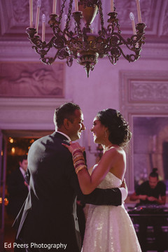 Indian lovebirds having their first dance. indian wedding reception,indian wedding reception photography,indian bride and groom