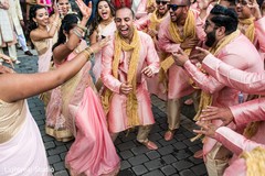 Indian bridal party dancing Indian bridal party dancing