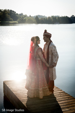 Cute indian bride and groom's first look capture Cute indian bride and groom's first look capture
