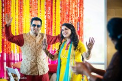 Indian lovebirds enjoying mehndi party Indian lovebirds enjoying mehndi party