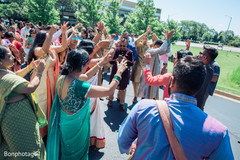 Indian wedding outdoors baraat celebration. Indian wedding outdoors baraat celebration.