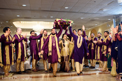 Joyful Indian bride and groomsmen dance performance. indian bride and groom,indian wedding sangeet,indian wedding fashion