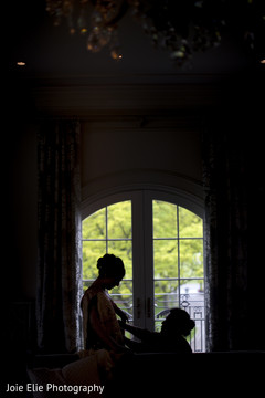 Indian bride getting ready silhouette Indian bride getting ready silhouette