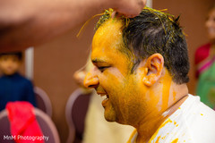 Indian groom during his haldi Indian groom during his haldi