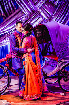 Indian bride and groom's tender shot Indian bride and groom's tender shot
