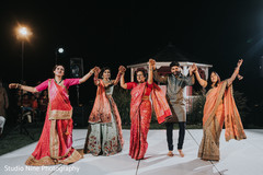 Phenomenal Indian's bride, groom and dancers portrait. Phenomenal Indian's bride, groom and dancers portrait.
