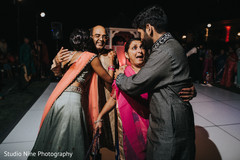Sangeet guest congratulating the bride and groom. Sangeet guest congratulating the bride and groom.